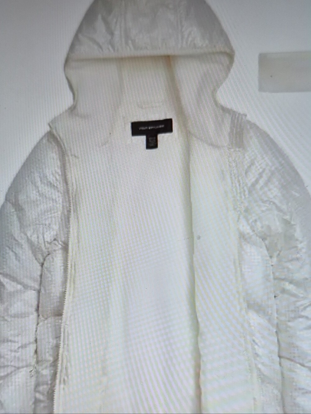 Girls 14/16 Weather Tamer Iridescent White Foil Hooded Puffer Jacket